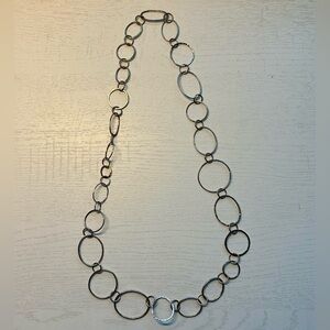 Elegant Silver Circle Necklace & Bracelet Set